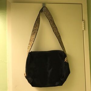 Maud Frizon black pony bag with leopard leg strap!